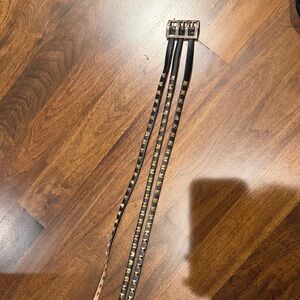 VALENTINO Studded Black and Gold Women's Belt